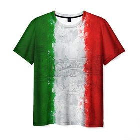 Мужская футболка 3D с принтом Италия в Белгороде, 100% полиэфир | прямой крой, круглый вырез горловины, длина до линии бедер | country | italy | государство | италия | страна | флаг | флаги