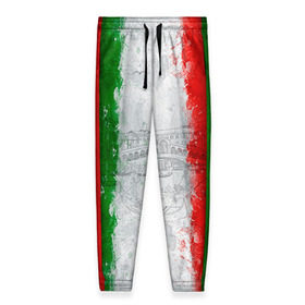 Женские брюки 3D с принтом Италия в Белгороде, полиэстер 100% | прямой крой, два кармана без застежек по бокам, с мягкой трикотажной резинкой на поясе и по низу штанин. В поясе для дополнительного комфорта — широкие завязки | country | italy | государство | италия | страна | флаг | флаги