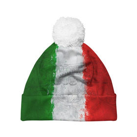 Шапка 3D c помпоном с принтом Италия в Белгороде, 100% полиэстер | универсальный размер, печать по всей поверхности изделия | country | italy | государство | италия | страна | флаг | флаги