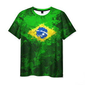 Мужская футболка 3D с принтом Бразилия в Белгороде, 100% полиэфир | прямой крой, круглый вырез горловины, длина до линии бедер | brazil | country | бразилия | государство | страна | флаг | флаги