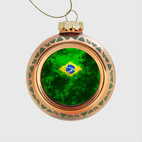 Стеклянный ёлочный шар с принтом Бразилия в Белгороде, Стекло | Диаметр: 80 мм | brazil | country | бразилия | государство | страна | флаг | флаги