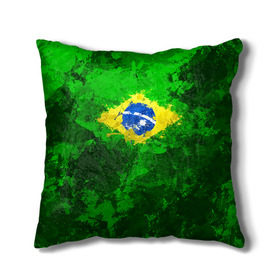 Подушка 3D с принтом Бразилия в Белгороде, наволочка – 100% полиэстер, наполнитель – холлофайбер (легкий наполнитель, не вызывает аллергию). | состоит из подушки и наволочки. Наволочка на молнии, легко снимается для стирки | brazil | country | бразилия | государство | страна | флаг | флаги