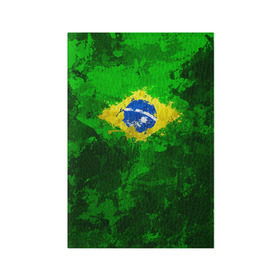 Обложка для паспорта матовая кожа с принтом Бразилия в Белгороде, натуральная матовая кожа | размер 19,3 х 13,7 см; прозрачные пластиковые крепления | Тематика изображения на принте: brazil | country | бразилия | государство | страна | флаг | флаги