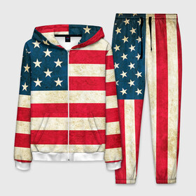 Мужской костюм 3D с принтом США в Белгороде, 100% полиэстер | Манжеты и пояс оформлены тканевой резинкой, двухслойный капюшон со шнурком для регулировки, карманы спереди | country | usa | америка | государство | соединённые штаты америки | страна | флаг | флаги | штаты