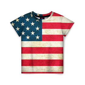 Детская футболка 3D с принтом США в Белгороде, 100% гипоаллергенный полиэфир | прямой крой, круглый вырез горловины, длина до линии бедер, чуть спущенное плечо, ткань немного тянется | country | usa | америка | государство | соединённые штаты америки | страна | флаг | флаги | штаты