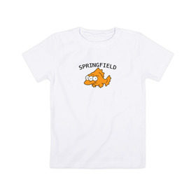 Детская футболка хлопок с принтом Спрингфилд | Springfield в Белгороде, 100% хлопок | круглый вырез горловины, полуприлегающий силуэт, длина до линии бедер | springfield | the simpsons | симпсоны | спрингфилд