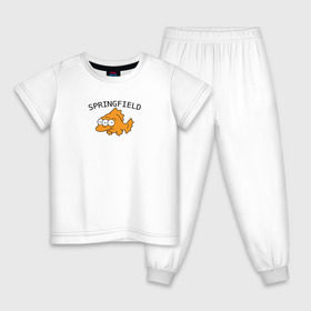 Детская пижама хлопок с принтом Спрингфилд | Springfield в Белгороде, 100% хлопок |  брюки и футболка прямого кроя, без карманов, на брюках мягкая резинка на поясе и по низу штанин
 | springfield | the simpsons | симпсоны | спрингфилд