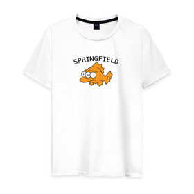 Мужская футболка хлопок с принтом Спрингфилд | Springfield в Белгороде, 100% хлопок | прямой крой, круглый вырез горловины, длина до линии бедер, слегка спущенное плечо. | springfield | the simpsons | симпсоны | спрингфилд