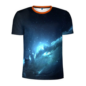 Мужская футболка 3D спортивная с принтом Космос в Белгороде, 100% полиэстер с улучшенными характеристиками | приталенный силуэт, круглая горловина, широкие плечи, сужается к линии бедра | galaxy | space | stars | галактика | звёзды | космос | туманность