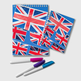 Блокнот с принтом Британские флаги в Белгороде, 100% бумага | 48 листов, плотность листов — 60 г/м2, плотность картонной обложки — 250 г/м2. Листы скреплены удобной пружинной спиралью. Цвет линий — светло-серый
 | англия | британия | великобритания
