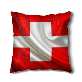 Подушка 3D с принтом Швейцария в Белгороде, наволочка – 100% полиэстер, наполнитель – холлофайбер (легкий наполнитель, не вызывает аллергию). | состоит из подушки и наволочки. Наволочка на молнии, легко снимается для стирки | альпы | гордость | флаг