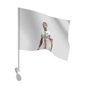 Флаг для автомобиля с принтом Роналдо в Белгороде, 100% полиэстер | Размер: 30*21 см | real | ronaldo | реал мадрид | роналдо | футбол