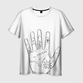 Мужская футболка 3D с принтом Хиромантия в Белгороде, 100% полиэфир | прямой крой, круглый вырез горловины, длина до линии бедер | магия | рука | хиромантия | эзотерика