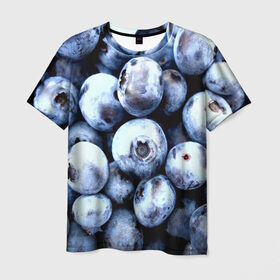 Мужская футболка 3D с принтом Черника в Белгороде, 100% полиэфир | прямой крой, круглый вырез горловины, длина до линии бедер | Тематика изображения на принте: ягоды