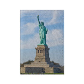 Обложка для паспорта матовая кожа с принтом Статуя свободы в Белгороде, натуральная матовая кожа | размер 19,3 х 13,7 см; прозрачные пластиковые крепления | америка | сша