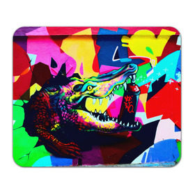 Коврик прямоугольный с принтом Крокодил в Белгороде, натуральный каучук | размер 230 х 185 мм; запечатка лицевой стороны | Тематика изображения на принте: цветной | яркий