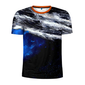 Мужская футболка 3D спортивная с принтом Астероид в Белгороде, 100% полиэстер с улучшенными характеристиками | приталенный силуэт, круглая горловина, широкие плечи, сужается к линии бедра | вселенная | галактика | звезды | планеты | туманность