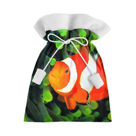 Подарочный 3D мешок с принтом Рыба клоун в Белгороде, 100% полиэстер | Размер: 29*39 см | Тематика изображения на принте: клоун | коралл | немо | океан | цветная