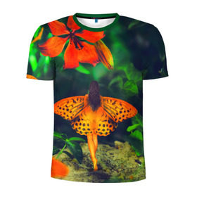 Мужская футболка 3D спортивная с принтом Фея в Белгороде, 100% полиэстер с улучшенными характеристиками | приталенный силуэт, круглая горловина, широкие плечи, сужается к линии бедра | бабочка | волшебство | красота | новая | фея | цветок