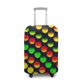 Чехол для чемодана 3D с принтом Горошек в Белгороде, 86% полиэфир, 14% спандекс | двустороннее нанесение принта, прорези для ручек и колес | круги | паттерн | точки | цветной | яркий