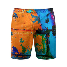 Мужские шорты 3D спортивные с принтом Краска в Белгороде,  |  | кирпич | мазня | стена | цветной | яркий