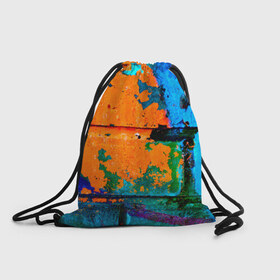 Рюкзак-мешок 3D с принтом Краска в Белгороде, 100% полиэстер | плотность ткани — 200 г/м2, размер — 35 х 45 см; лямки — толстые шнурки, застежка на шнуровке, без карманов и подкладки | кирпич | мазня | стена | цветной | яркий