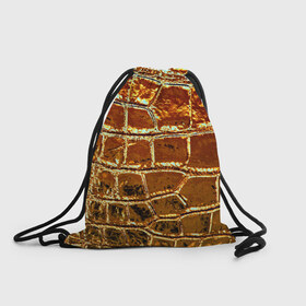 Рюкзак-мешок 3D с принтом Золотая кожа в Белгороде, 100% полиэстер | плотность ткани — 200 г/м2, размер — 35 х 45 см; лямки — толстые шнурки, застежка на шнуровке, без карманов и подкладки | металлик | текстура