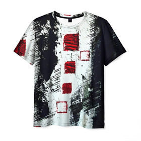 Мужская футболка 3D с принтом Штриховка в Белгороде, 100% полиэфир | прямой крой, круглый вырез горловины, длина до линии бедер | абстракция | абстракция красок | брызги | краска | штрихи