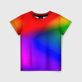 Детская футболка 3D с принтом Радуга в Белгороде, 100% гипоаллергенный полиэфир | прямой крой, круглый вырез горловины, длина до линии бедер, чуть спущенное плечо, ткань немного тянется | абстракция | абстракция красок | цветные