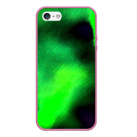 Чехол силиконовый для Телефон Apple iPhone 5/5S с принтом Заштриховка в Белгороде, Силикон | Область печати: задняя сторона чехла, без боковых панелей | зеленый | разводы | черный