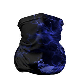 Бандана-труба 3D с принтом Дым в Белгороде, 100% полиэстер, ткань с особыми свойствами — Activecool | плотность 150‒180 г/м2; хорошо тянется, но сохраняет форму | синий | цветок | черный