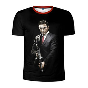 Мужская футболка 3D спортивная с принтом Mafia в Белгороде, 100% полиэстер с улучшенными характеристиками | приталенный силуэт, круглая горловина, широкие плечи, сужается к линии бедра | gta | mafia