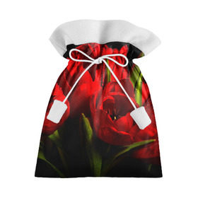 Подарочный 3D мешок с принтом Тюльпаны в Белгороде, 100% полиэстер | Размер: 29*39 см | Тематика изображения на принте: букет | красота | поле | природа | тюльпаны | цветы
