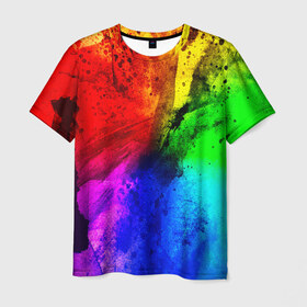 Мужская футболка 3D с принтом Grunge paint в Белгороде, 100% полиэфир | прямой крой, круглый вырез горловины, длина до линии бедер | абстракция | абстракция красок | арт | брызги | краска | цветные