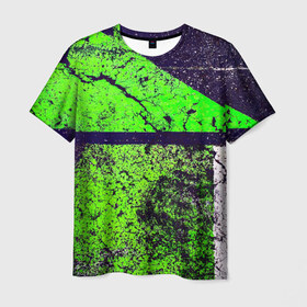 Мужская футболка 3D с принтом Краска(grunge) в Белгороде, 100% полиэфир | прямой крой, круглый вырез горловины, длина до линии бедер | гранж | потертости | стена