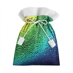 Подарочный 3D мешок с принтом Пузырьки в Белгороде, 100% полиэстер | Размер: 29*39 см | Тематика изображения на принте: капли | радуга | роса | текстура