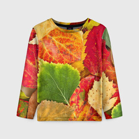 Детский лонгслив 3D с принтом Осень в Белгороде, 100% полиэстер | длинные рукава, круглый вырез горловины, полуприлегающий силуэт
 | Тематика изображения на принте: берёза | дары осени | жёлтый | зелёный | золотой | краски | красный | красота | листва | листья | наряд | оранжевый | осень | осина | покров | природа