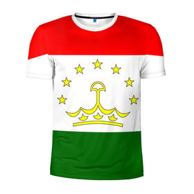 Мужская футболка 3D спортивная с принтом Таджикистан в Белгороде, 100% полиэстер с улучшенными характеристиками | приталенный силуэт, круглая горловина, широкие плечи, сужается к линии бедра | Тематика изображения на принте: нации | страна | флаг