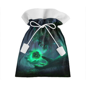 Подарочный 3D мешок с принтом Лесной дух в Белгороде, 100% полиэстер | Размер: 29*39 см | Тематика изображения на принте: арт | волшебство | дерево | лесной дух | сфера