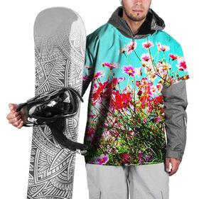 Накидка на куртку 3D с принтом Поле цветов в Белгороде, 100% полиэстер |  | Тематика изображения на принте: луг | пейзаж | розовый