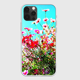 Чехол для iPhone 12 Pro Max с принтом Поле цветов в Белгороде, Силикон |  | луг | пейзаж | розовый