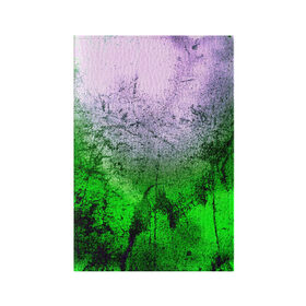 Обложка для паспорта матовая кожа с принтом Потертость в Белгороде, натуральная матовая кожа | размер 19,3 х 13,7 см; прозрачные пластиковые крепления | Тематика изображения на принте: брызги | зеленый | шероховатость | яркий