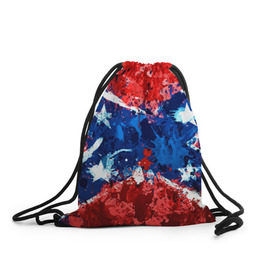 Рюкзак-мешок 3D с принтом Флаг в Белгороде, 100% полиэстер | плотность ткани — 200 г/м2, размер — 35 х 45 см; лямки — толстые шнурки, застежка на шнуровке, без карманов и подкладки | Тематика изображения на принте: звезды | конфедерация | краска | красный | флаг