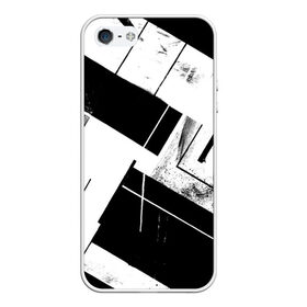 Чехол силиконовый для Телефон Apple iPhone 5/5S с принтом Линии в Белгороде, Силикон | Область печати: задняя сторона чехла, без боковых панелей | Тематика изображения на принте: белый | геометрия | черный