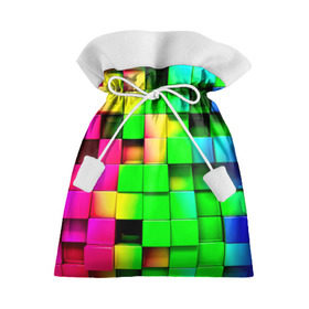 Подарочный 3D мешок с принтом Кубики в Белгороде, 100% полиэстер | Размер: 29*39 см | Тематика изображения на принте: радуга | разноцветный. квадраты | текстура