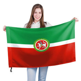 Флаг 3D с принтом Татарстан в Белгороде, 100% полиэстер | плотность ткани — 95 г/м2, размер — 67 х 109 см. Принт наносится с одной стороны | казань | республика | татарин | татарка