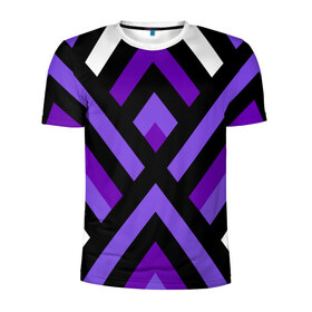 Мужская футболка 3D спортивная с принтом Geomerika в Белгороде, 100% полиэстер с улучшенными характеристиками | приталенный силуэт, круглая горловина, широкие плечи, сужается к линии бедра | паттерн | фиолетовый