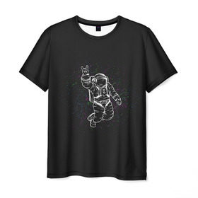 Мужская футболка 3D с принтом Космонавт 9 в Белгороде, 100% полиэфир | прямой крой, круглый вырез горловины, длина до линии бедер | astro | moon | space monkey | star | stars | астронавт | звезды | земля | космонавт | космос | луна | скафандр