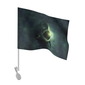 Флаг для автомобиля с принтом Рыба удильщик в Белгороде, 100% полиэстер | Размер: 30*21 см | Тематика изображения на принте: рыбалка