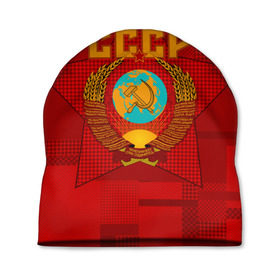 Шапка 3D с принтом СССР в Белгороде, 100% полиэстер | универсальный размер, печать по всей поверхности изделия | ussr | герб | звезда | коммунизм | серп и молот | советский союз